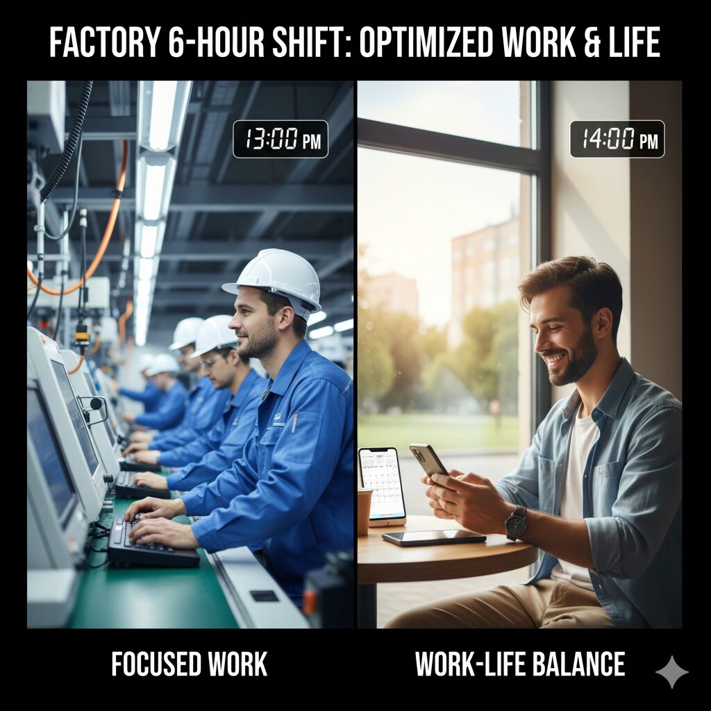 工場 6時間勤務