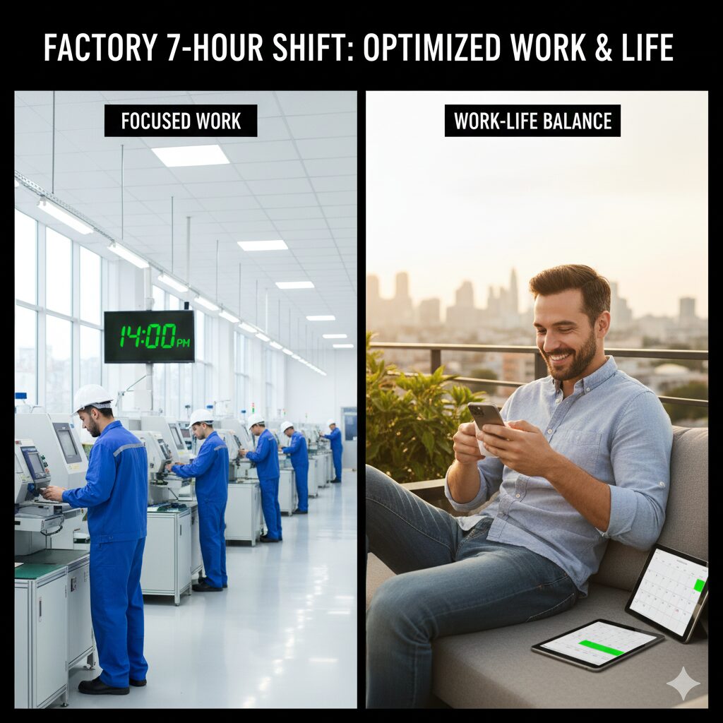 工場 7時間勤務