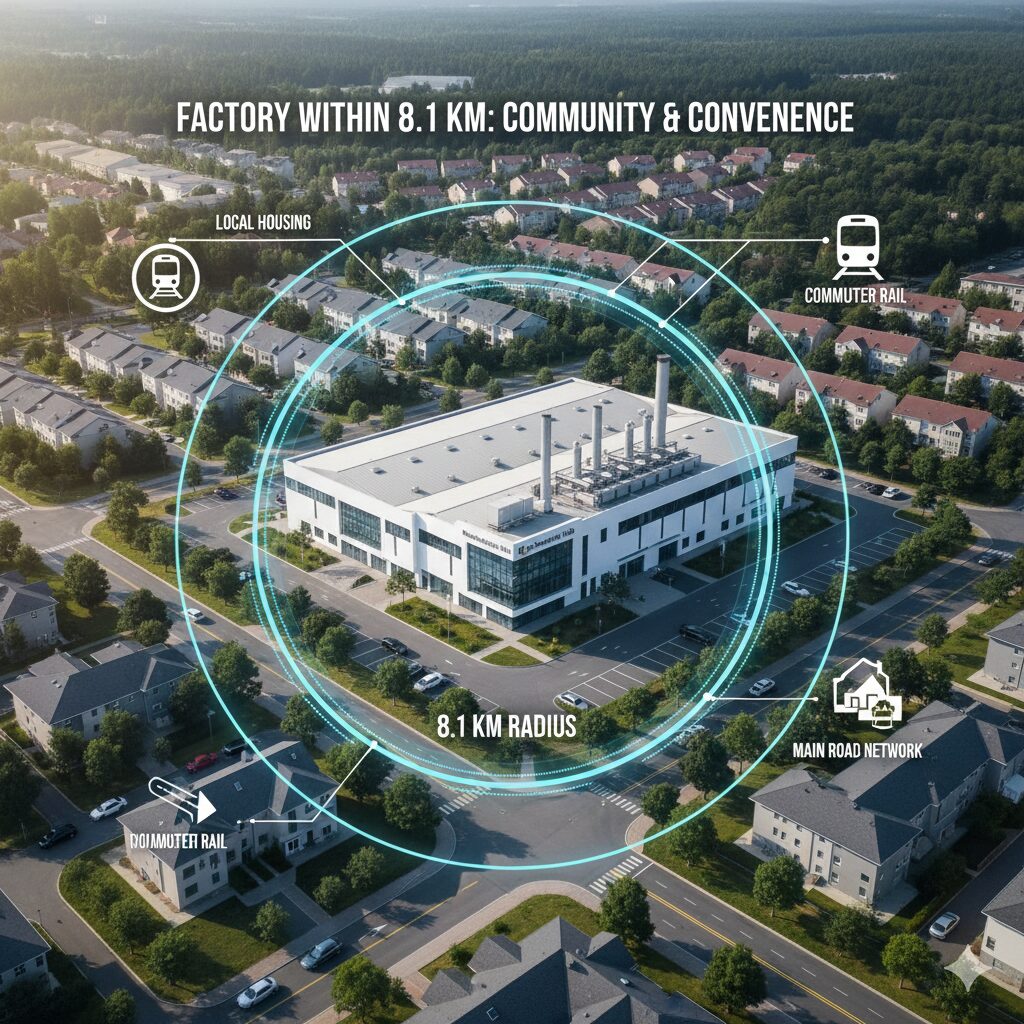 工場 8.1 km 以内